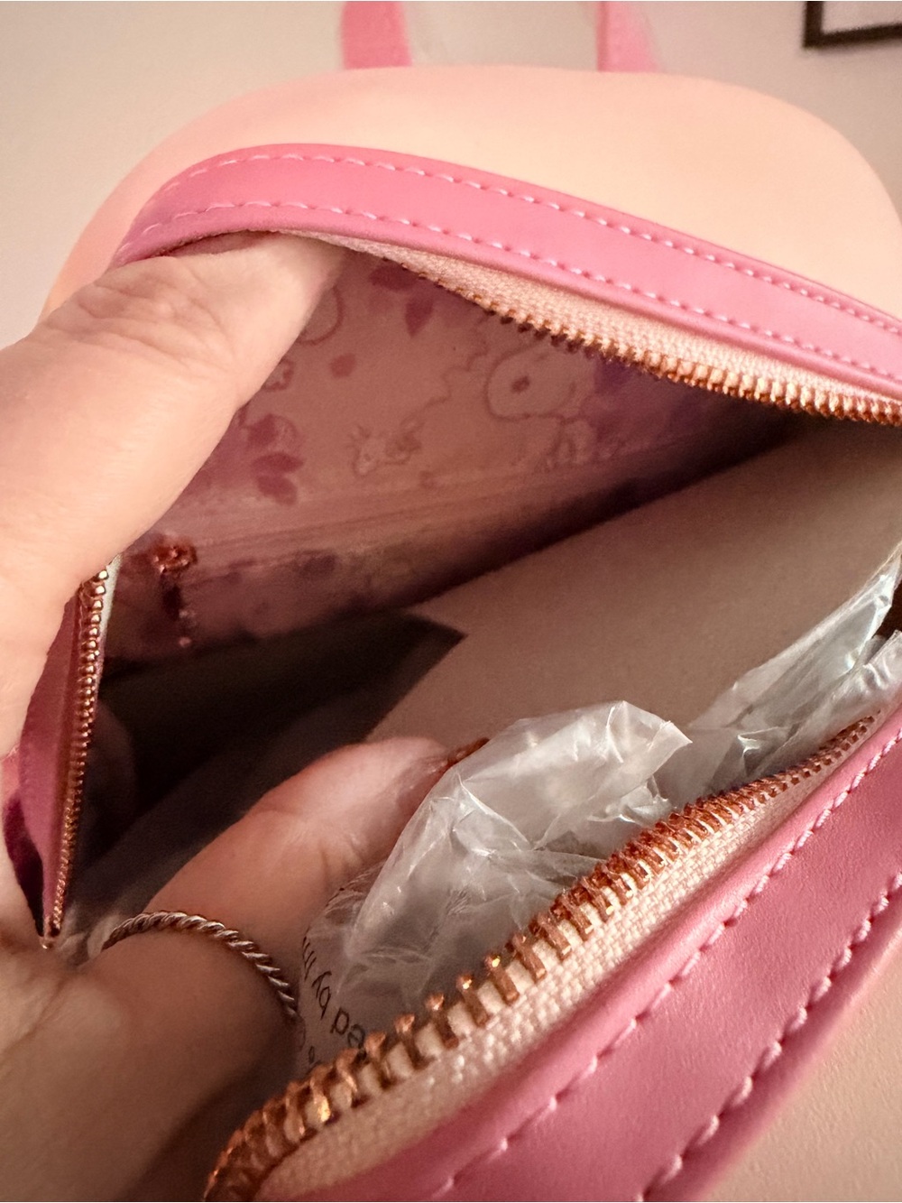 Loungefly NWT Snoopy Cherry Blossom Embroidered Backpack Pink - Picture 9 of 9